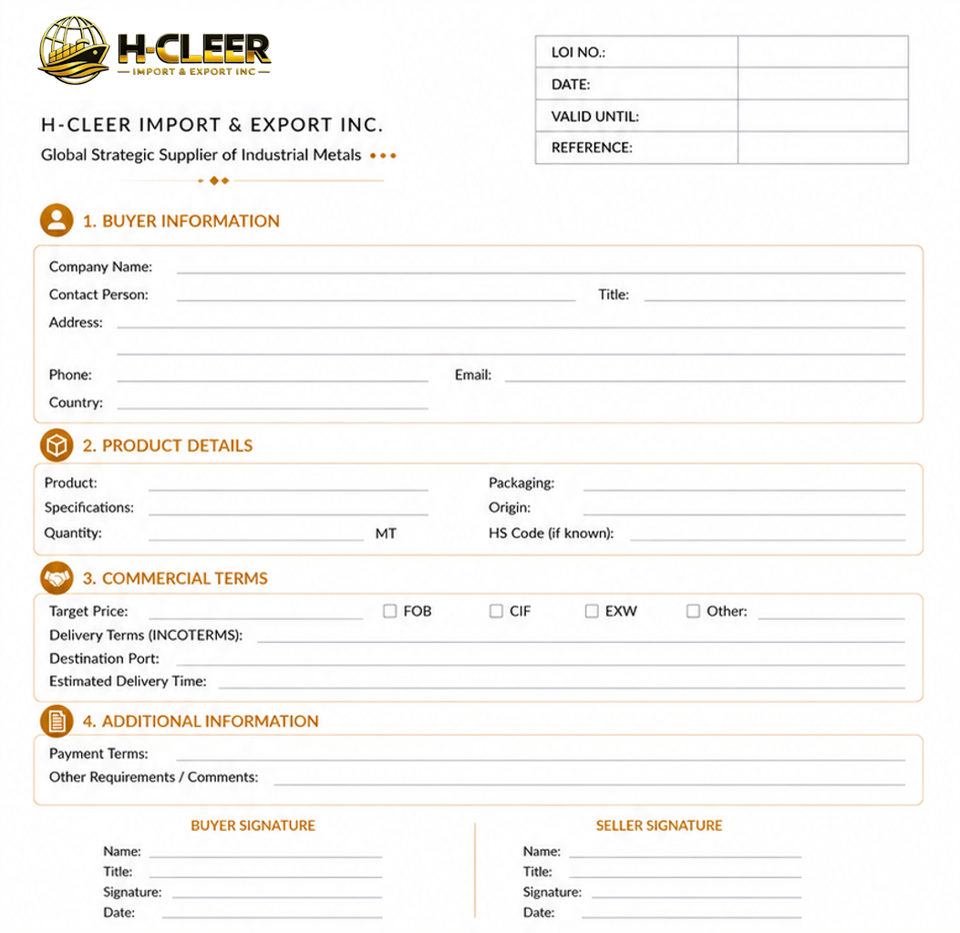 Letter of Intent (LOI) document
