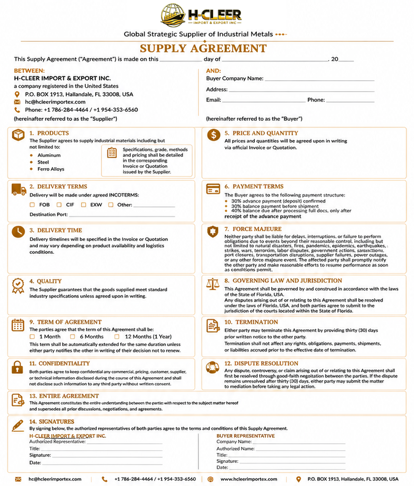 Supply Agreement document